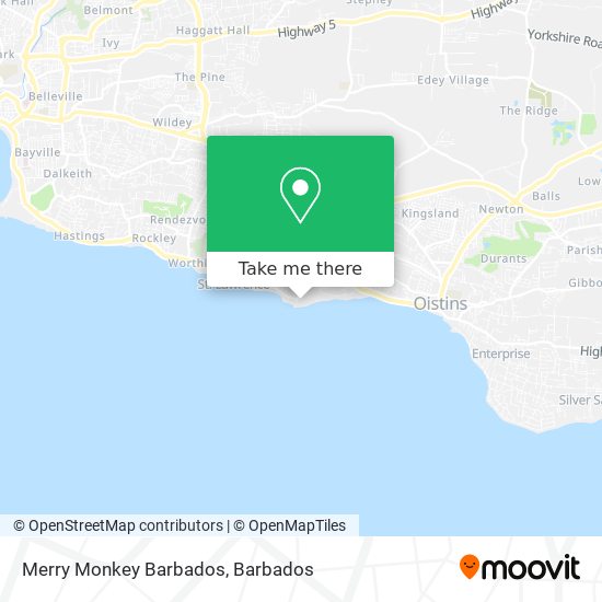 Merry Monkey Barbados map