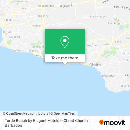 Turtle Beach by Elegant Hotels - -Christ Church map