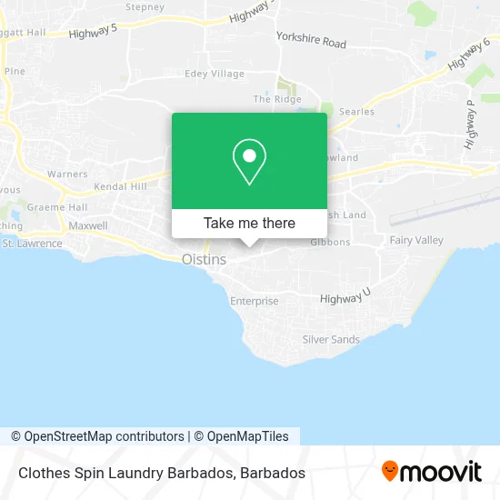 Clothes Spin Laundry Barbados map