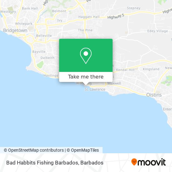 Bad Habbits Fishing Barbados map
