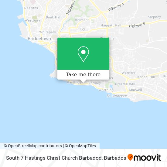 South 7 Hastings Christ Church Barbadod map