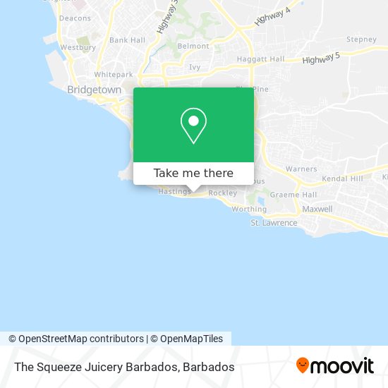 The Squeeze Juicery Barbados map