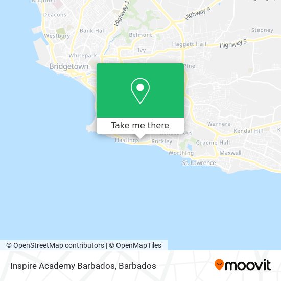 Inspire Academy Barbados map