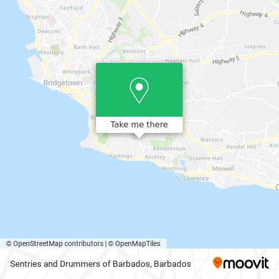 Sentries and Drummers of Barbados map