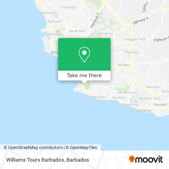 Williams Tours Barbados map