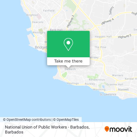 National Union of Public Workers - Barbados map