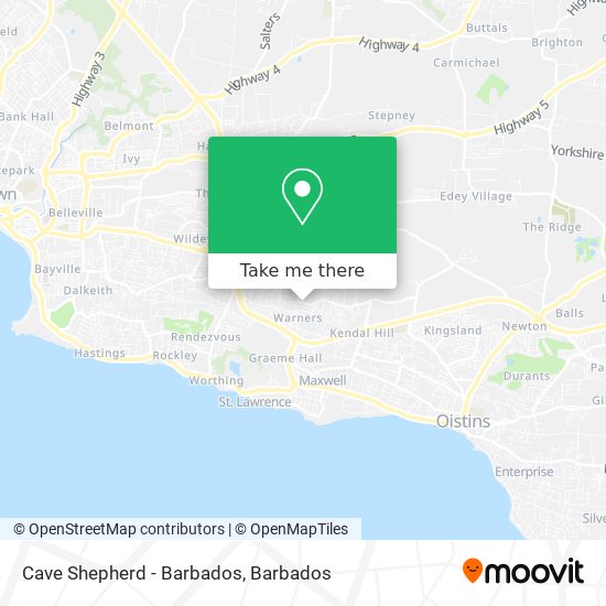 Cave Shepherd - Barbados map