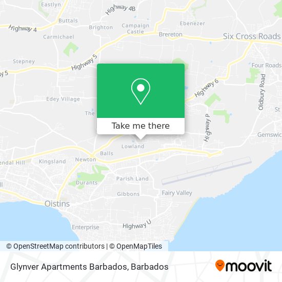 Glynver Apartments Barbados map