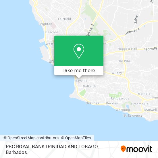 RBC ROYAL BANKTRINIDAD AND TOBAGO map
