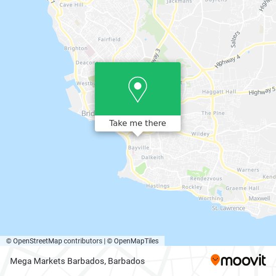 Mega Markets Barbados map