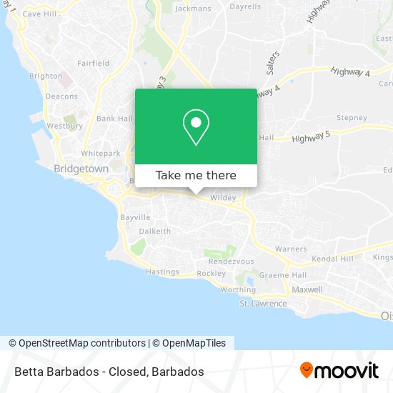 Betta Barbados - Closed map
