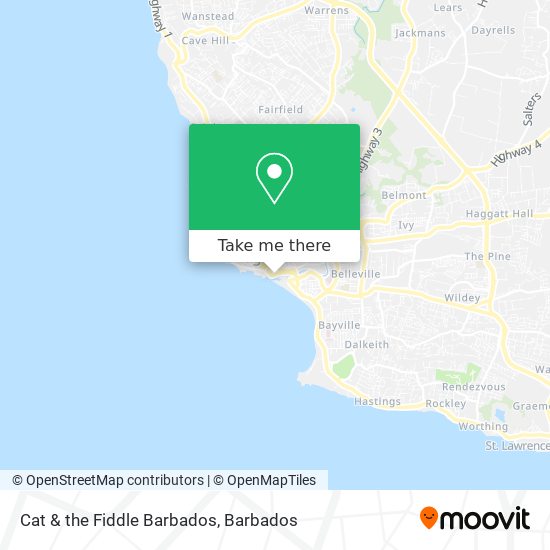 Cat & the Fiddle Barbados map