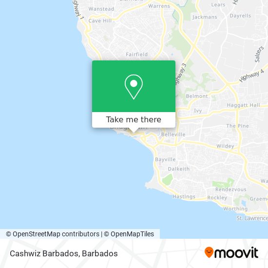 Cashwiz Barbados map