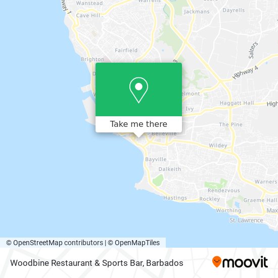 Woodbine Restaurant & Sports Bar map