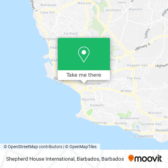 Shepherd House International, Barbados map