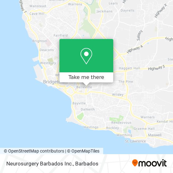 Neurosurgery Barbados Inc. map