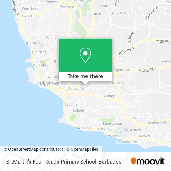 ST.Martin's Four Roads Primary School map