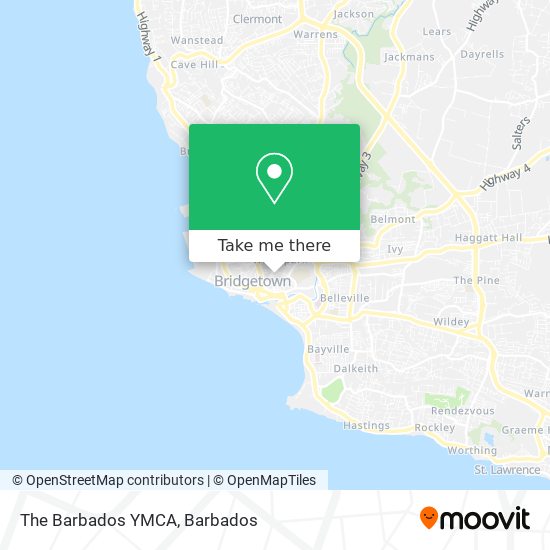 The Barbados YMCA map