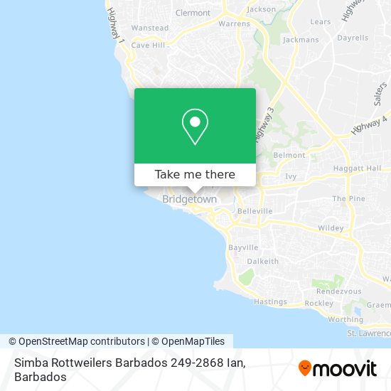 Simba Rottweilers Barbados 249-2868 Ian map