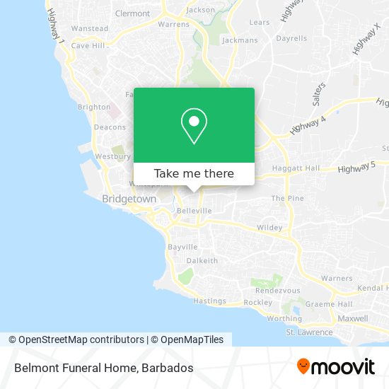 Belmont Funeral Home map