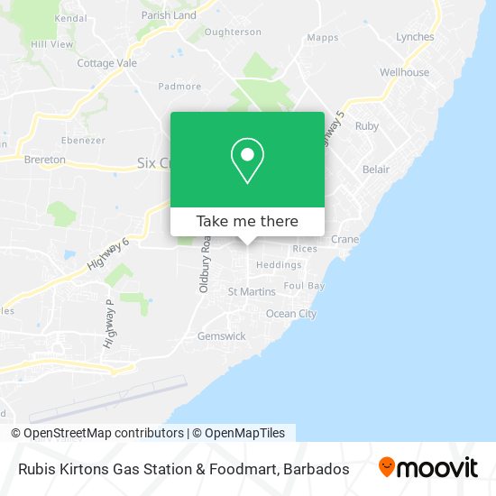 Rubis Kirtons Gas Station & Foodmart map