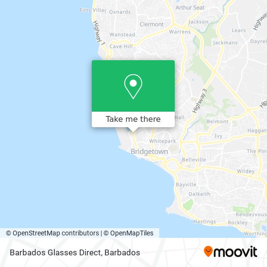 Barbados Glasses Direct map