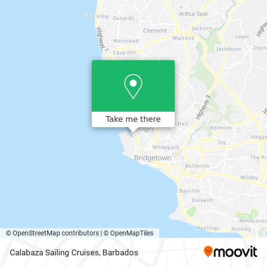 Calabaza Sailing Cruises map