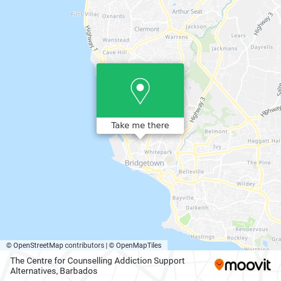 The Centre for Counselling Addiction Support Alternatives map