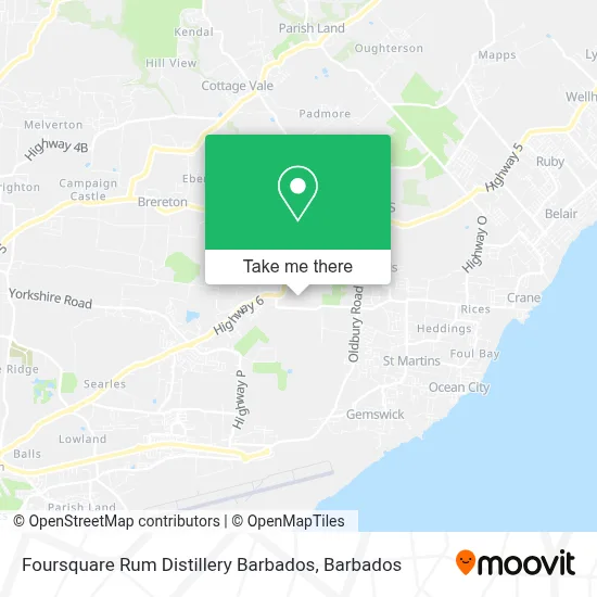 Foursquare Rum Distillery Barbados map