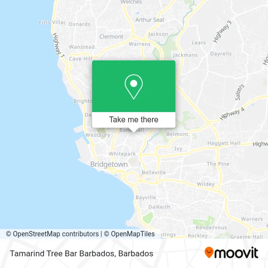 Tamarind Tree Bar Barbados map