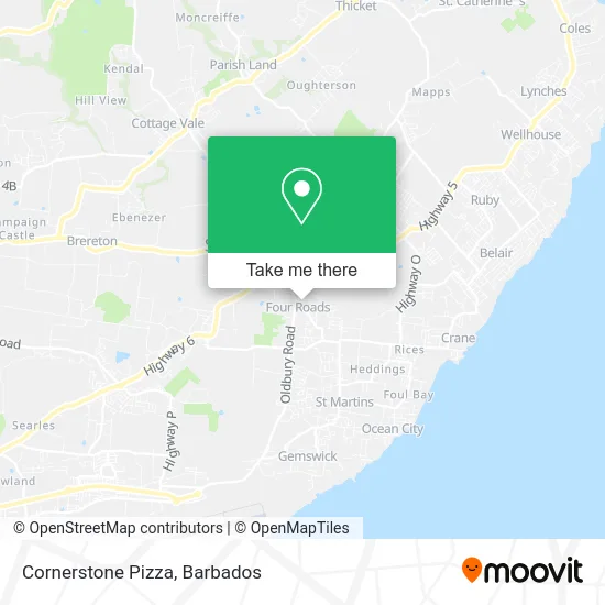 Cornerstone Pizza map