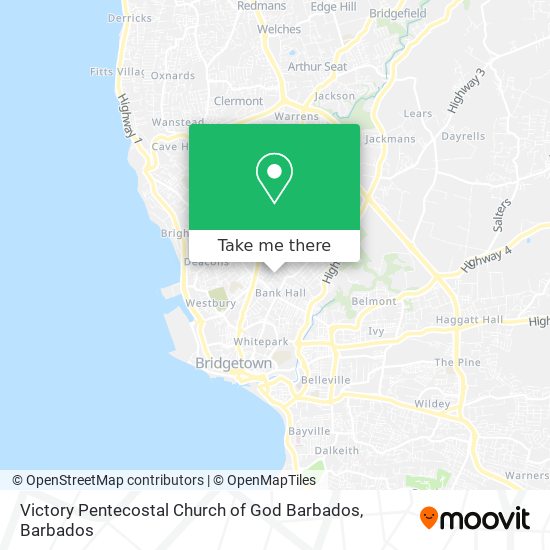 Victory Pentecostal Church of God Barbados map