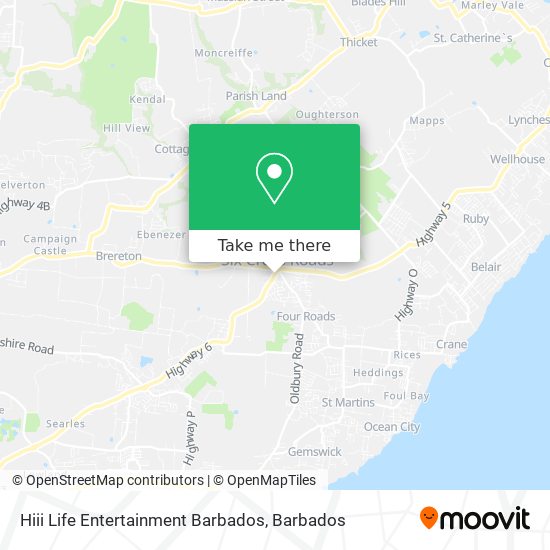 Hiii Life Entertainment Barbados map