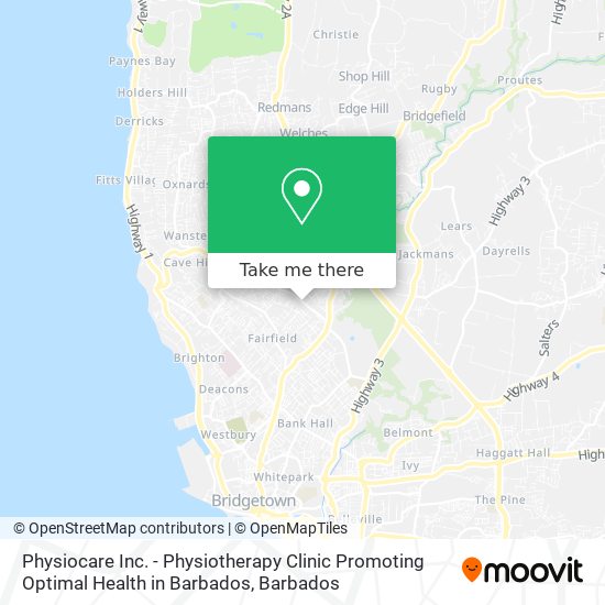 Physiocare Inc. - Physiotherapy Clinic Promoting Optimal Health in Barbados map