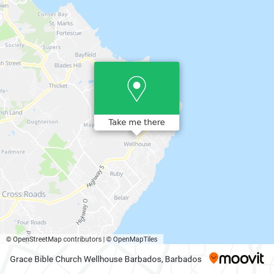 Grace Bible Church Wellhouse Barbados map