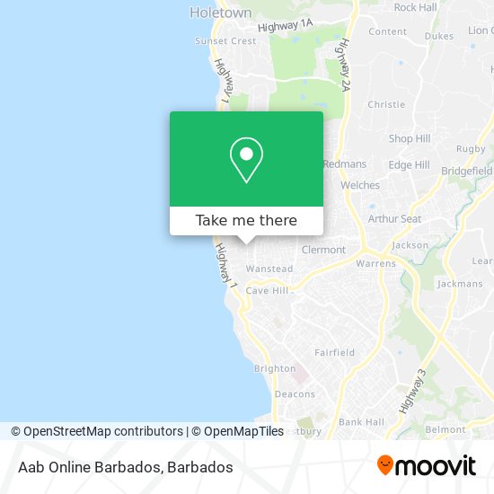 Aab Online Barbados map