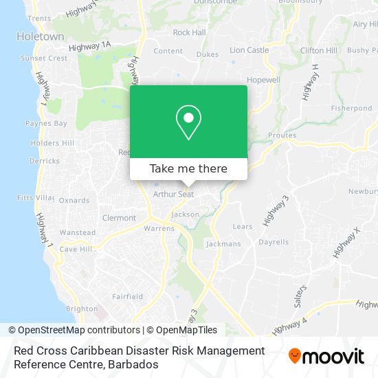 Red Cross Caribbean Disaster Risk Management Reference Centre map