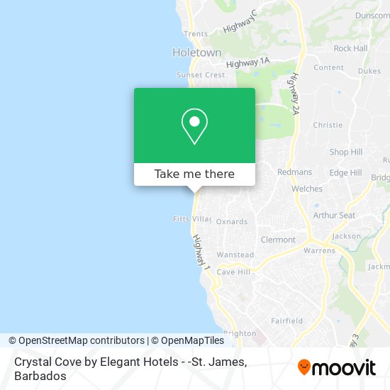Crystal Cove by Elegant Hotels - -St. James map