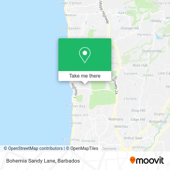 Bohemia Sandy Lane map