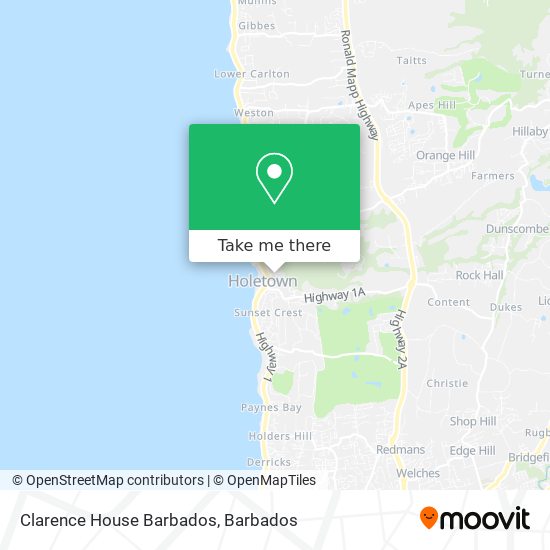 Clarence House Barbados map