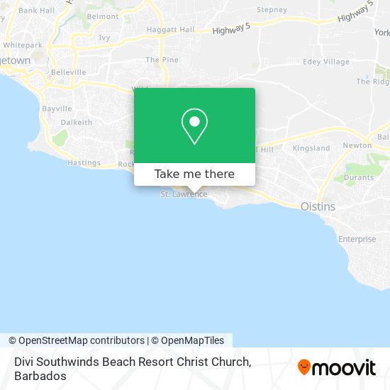 Divi Southwinds Beach Resort Christ Church map