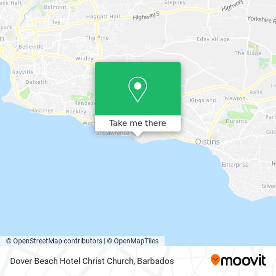 Dover Beach Hotel Christ Church map