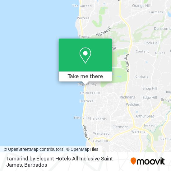Tamarind by Elegant Hotels All Inclusive Saint James map