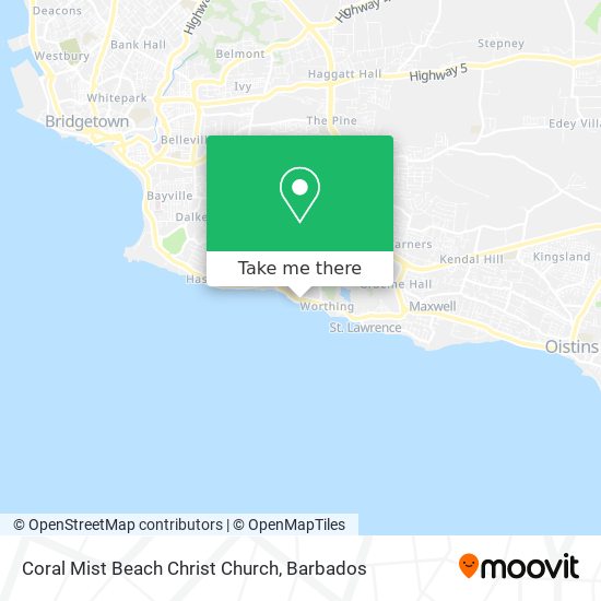 Coral Mist Beach Christ Church map