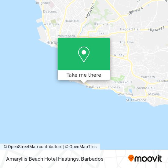 Amaryllis Beach Hotel Hastings map