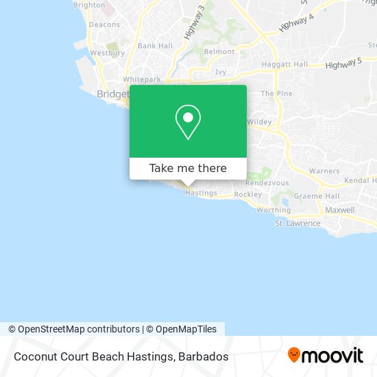 Coconut Court Beach Hastings map