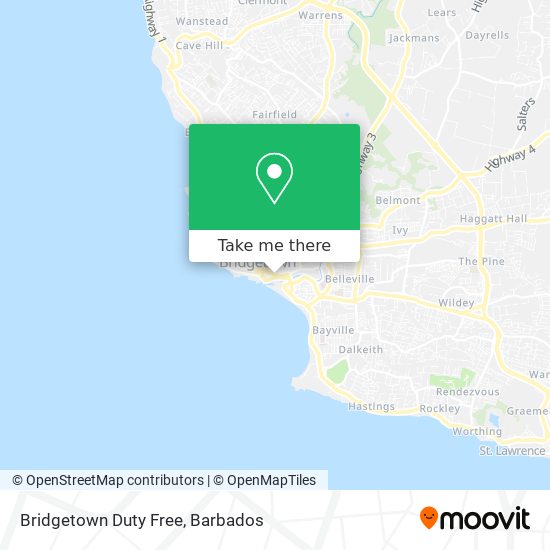 Bridgetown Duty Free map