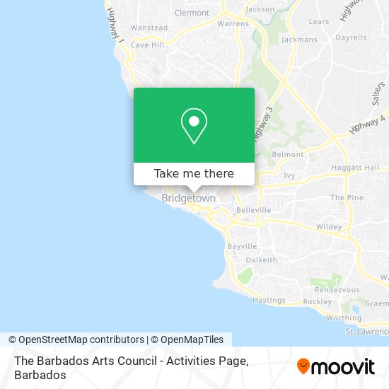 The Barbados Arts Council - Activities Page map