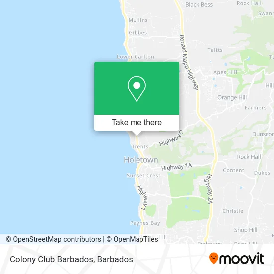 Colony Club Barbados map