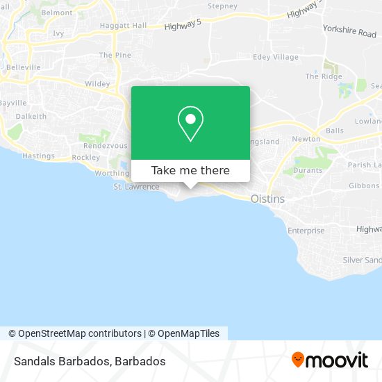 Sandals Barbados map